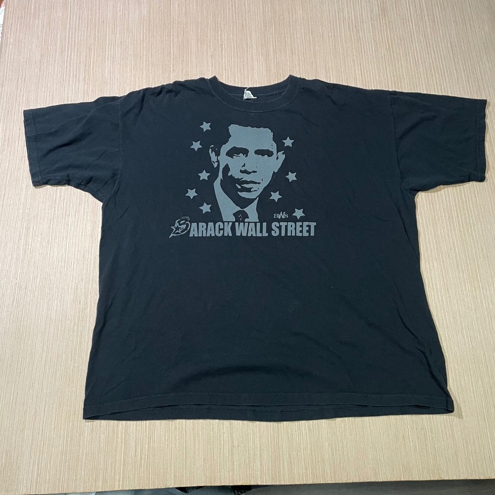 Barack Obama Mens 3X "Barack‎ Wall Street" Graphic T Shirt
